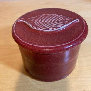 NEW Burgundy Pottery Butter Bell, Signed by Artist